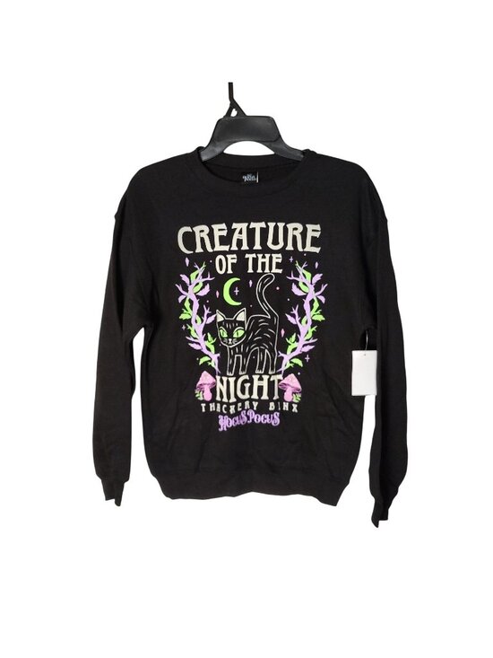 Disney Tops - Disney Hocus Pocus Womens XXS Black Creature of the Night Graphic Sweatshirt
